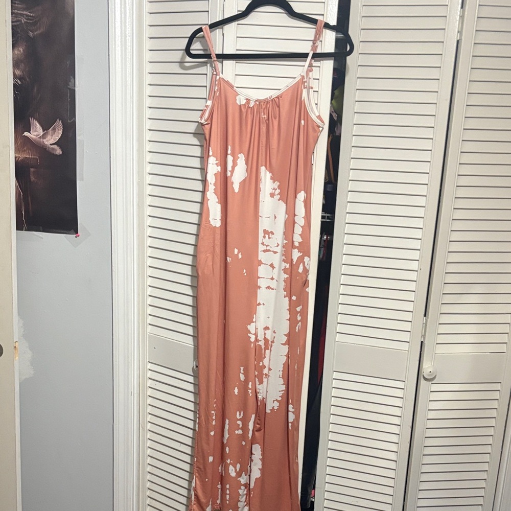 Stylish Coral and White Patterned romper jumpsuit
